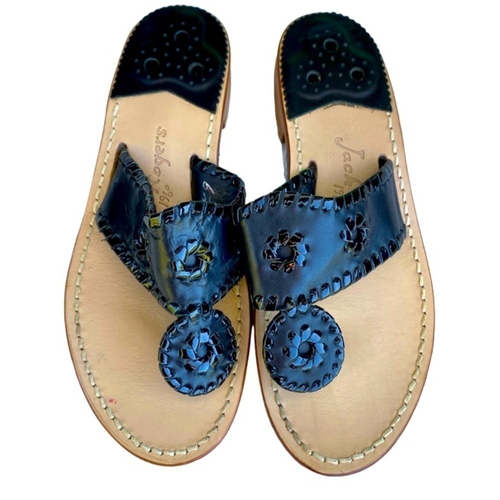 Jack Rogers Jacks Flat Black Sandal. Perfect for the beach or the resort. Sz 6